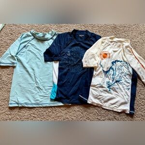 GAP Kids Short Sleeve Swim Shirt Rash Guard Tees - Navy, Cream, Blue Small 6/7